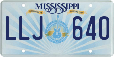 MS license plate LLJ640