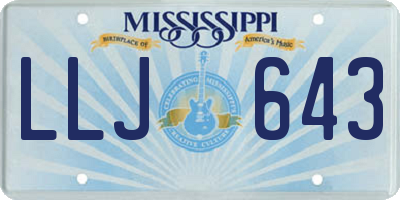 MS license plate LLJ643
