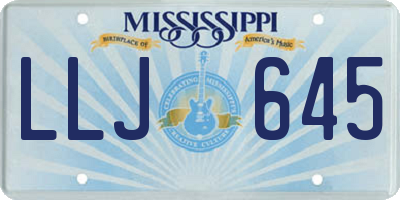 MS license plate LLJ645