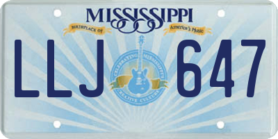 MS license plate LLJ647