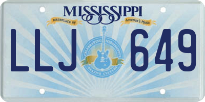 MS license plate LLJ649