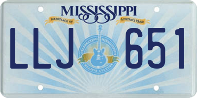 MS license plate LLJ651