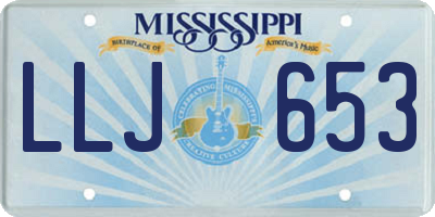 MS license plate LLJ653