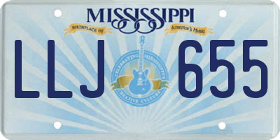 MS license plate LLJ655