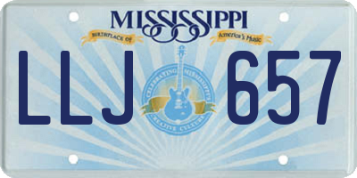 MS license plate LLJ657