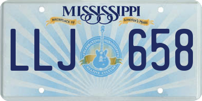 MS license plate LLJ658