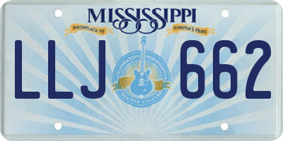 MS license plate LLJ662