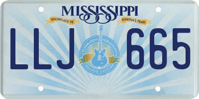 MS license plate LLJ665
