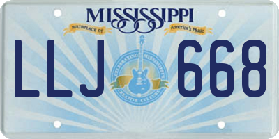 MS license plate LLJ668