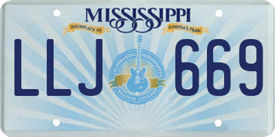 MS license plate LLJ669