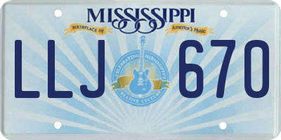 MS license plate LLJ670