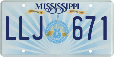MS license plate LLJ671