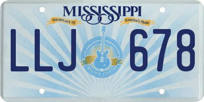 MS license plate LLJ678