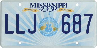 MS license plate LLJ687
