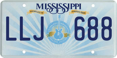 MS license plate LLJ688