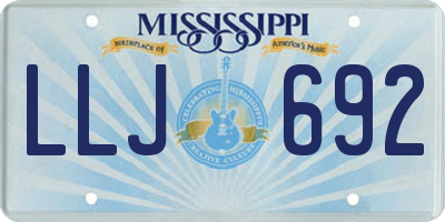 MS license plate LLJ692