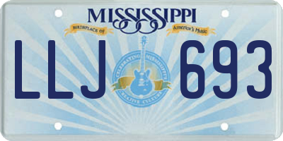 MS license plate LLJ693
