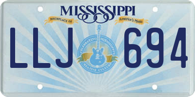 MS license plate LLJ694