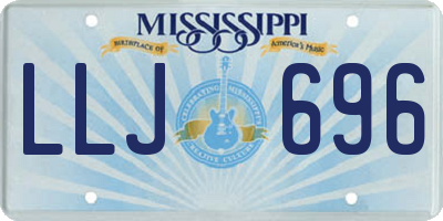 MS license plate LLJ696