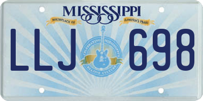 MS license plate LLJ698