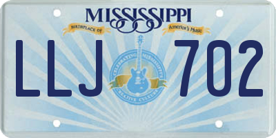MS license plate LLJ702
