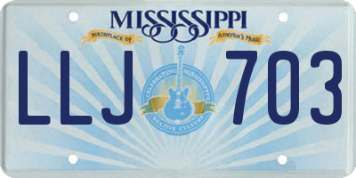 MS license plate LLJ703
