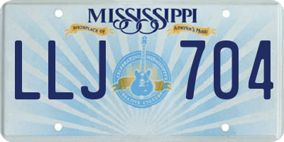 MS license plate LLJ704