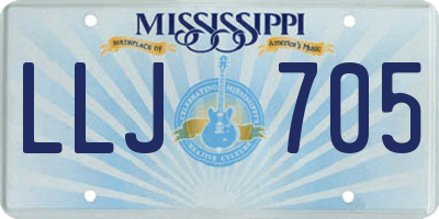 MS license plate LLJ705