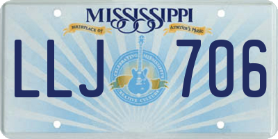 MS license plate LLJ706