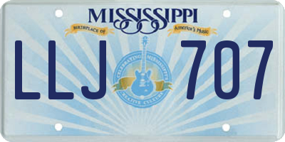 MS license plate LLJ707