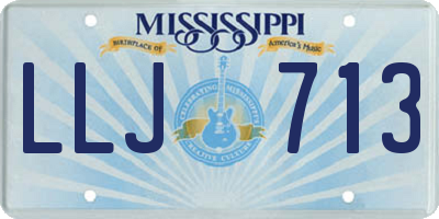 MS license plate LLJ713
