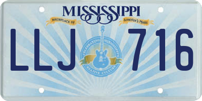 MS license plate LLJ716