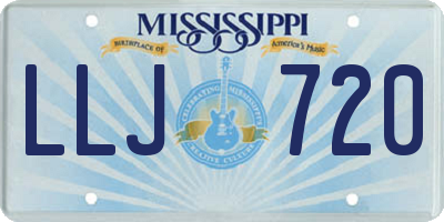 MS license plate LLJ720