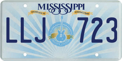 MS license plate LLJ723