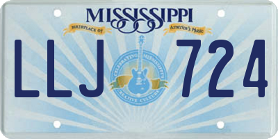 MS license plate LLJ724