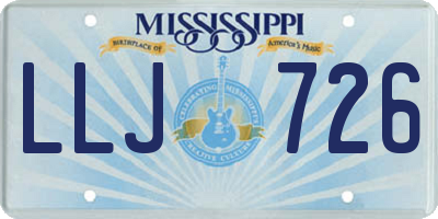 MS license plate LLJ726