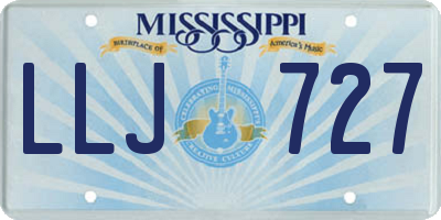 MS license plate LLJ727