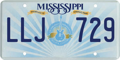 MS license plate LLJ729
