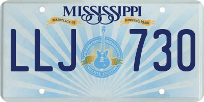 MS license plate LLJ730