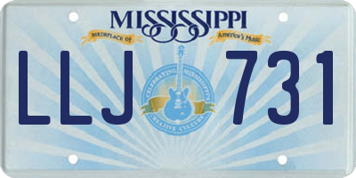 MS license plate LLJ731
