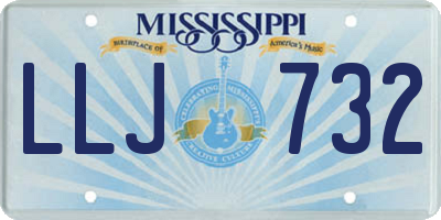 MS license plate LLJ732