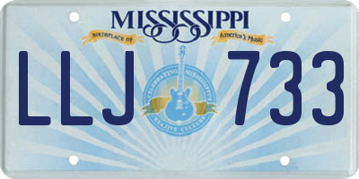 MS license plate LLJ733