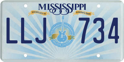 MS license plate LLJ734