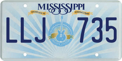 MS license plate LLJ735