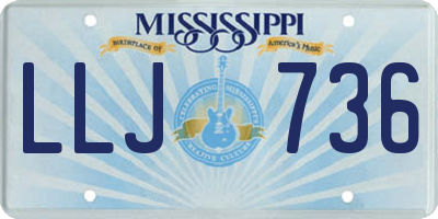 MS license plate LLJ736