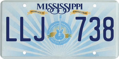 MS license plate LLJ738