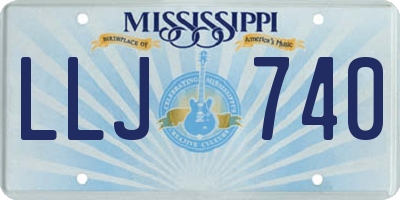 MS license plate LLJ740