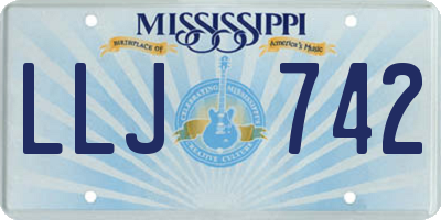 MS license plate LLJ742