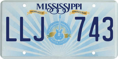 MS license plate LLJ743