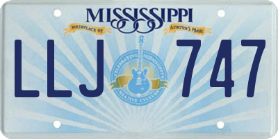 MS license plate LLJ747